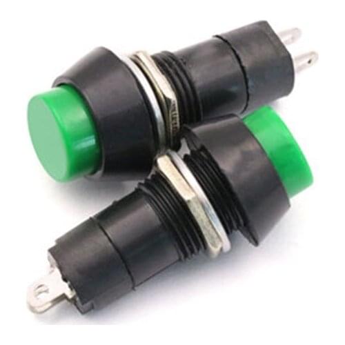 Button switch / pbs-11a 3A / 250V self locking button switch green (2pcs)