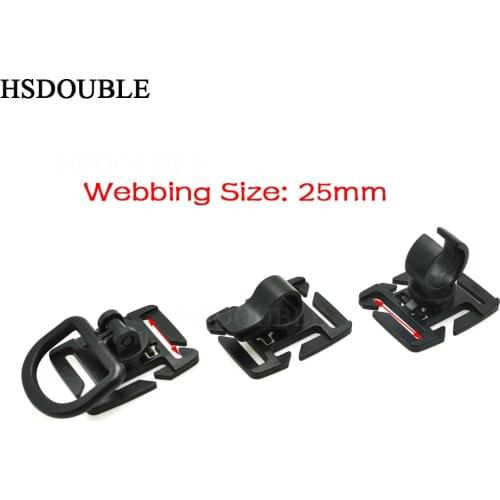 MOLLE Rotation Sternum Strap Tube Pipe Clip Holder Buckle Webbing 25mm Black
