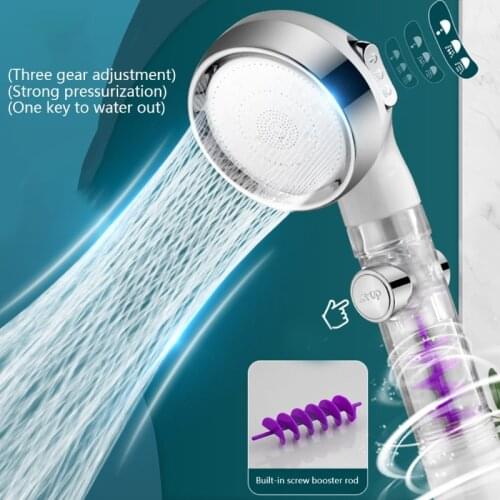 Transparent Shower Head Bathroom High Pressure Handheld Shower with Pause Switch Universal Turbo Shower 3 Shower Mode