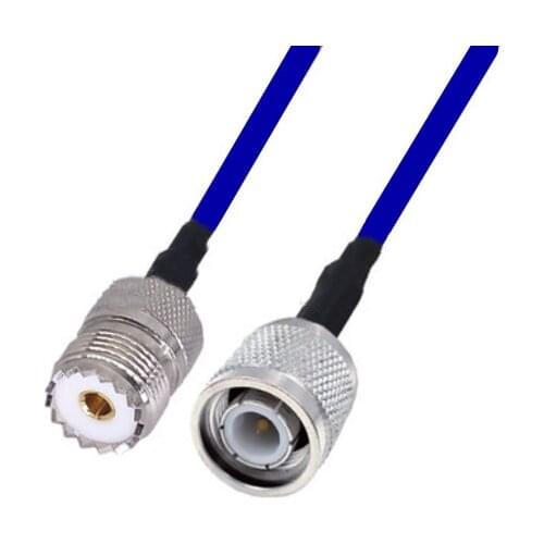 Blue Soft RG142 UHF Female to TNC Male Connector RF Coaxial Jumper Pigtail Cable