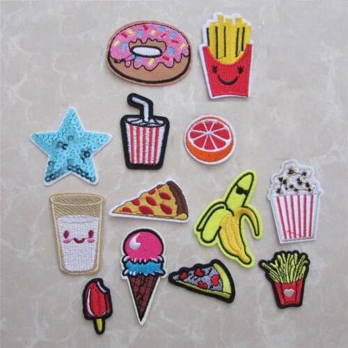 Mixture food patterned high quality hot melt adhesive patches stripes DIY embroidery sewing accessories decals C411-C5207