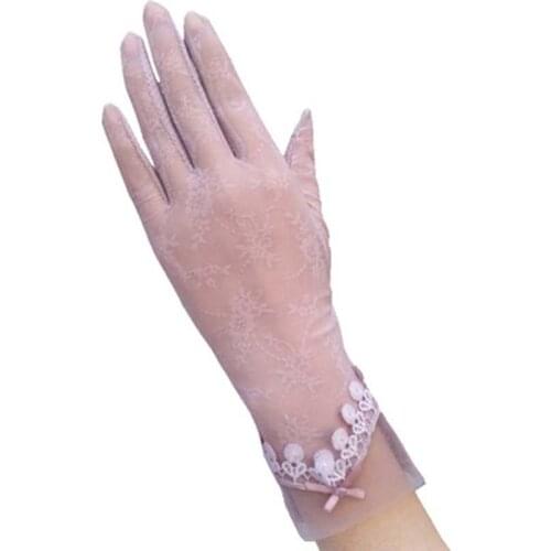 Sun protection gloves womens spring anti-UV driving touch screen gloves