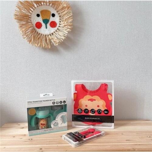 Nordic Handmade Woven Cartoon Lion Hanging Decoration Cotton Thread Weaving Animal Head Ornament Children Room Wall Hanging