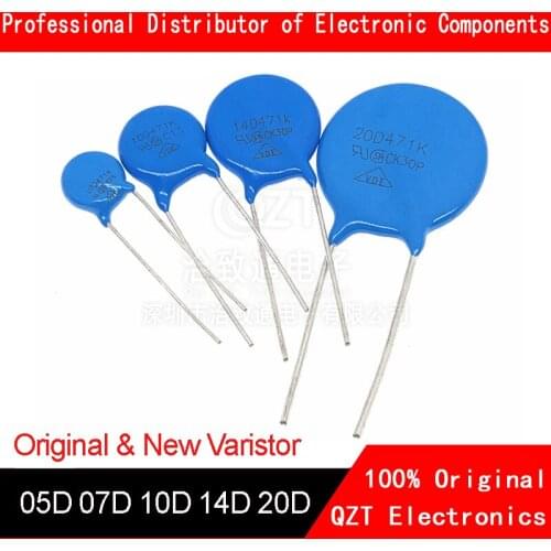 10Pcs Varistor 05D 07D 10D 14D 20D Available 05D180K 05D181K 05D220K 05D391K 5D390K 05D471K 05D431K 05D561K 05D511K