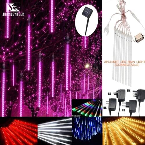 Waterproof Meteor Shower Rain 8 Tube LED String Lights 30cm /50cm For Outdoor Holiday Christmas Decoration Tree EU/US/AU/UK Plug