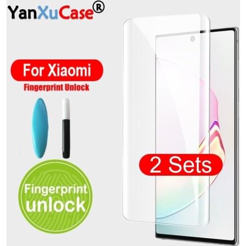 2PCS UV Tempered Glass For Xiaomi Mi10 Mi10Pro Full Nano Liquid Screen Protector For Xiaomi CC9pro Glass On Xiaomi Note 10 Glass