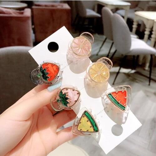 Korea Style Girl Summer Fruit Hair Clips Strawberry Watermelon Lemon Cute Hair Claw for Womem Fashion Hair Accessories