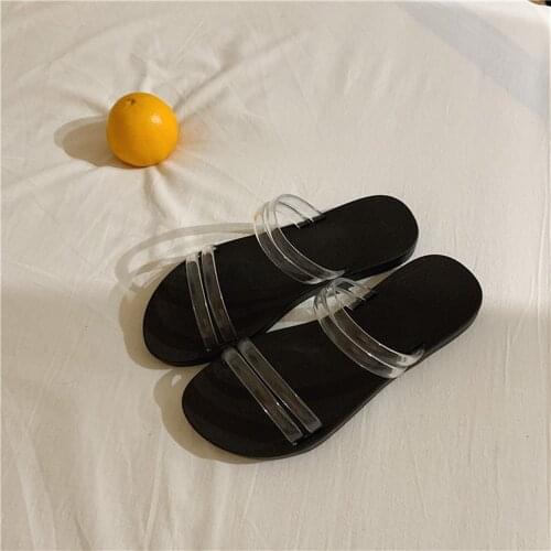 Korean version of 2021 new slippers net celebrity personality word sandals summer outdoor ladies sandals for outer wear