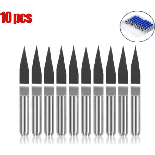 10PCS 3.175mm bits CNC Engraving Machine for Wood PCB Engraver Tips Milling Cutter DIY Hobby Knife for CNC 1610 2418 3018 PRO