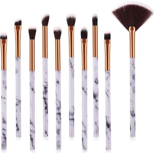 10pcs Cosmetic Eyeshadow Brushes 13.2cm-15.3cm Mayitr Eyebrow Concealer Brush Set Nylon Fiber For Makeup Tool