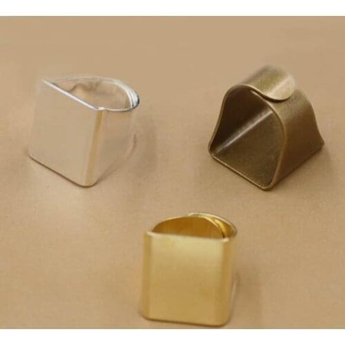 19x20mm Blank Mens Adjustable Ring Settings Square Bezel Bases Rings Findings DIY Jewelry Making Multi-color Plated