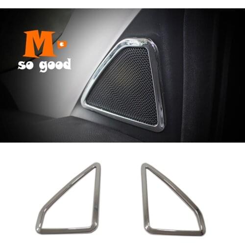 2PCS ABS Chrome Front Door A Pillar Speaker Cover Trim For Ford Kuga Escape 2013 2014 2015 2016 2017