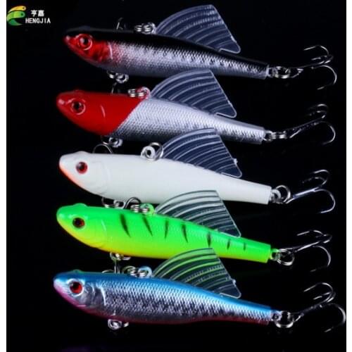 HENGJIA 5PCS fishing Lure Fly Swing Minnow Rattlin hook lure baits 17.2g/6.5cm 5color