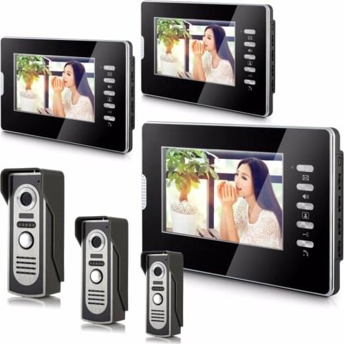 7" LCD Indoor Monitor Alloy 3V3 Wired Intercom Video Door Phone
