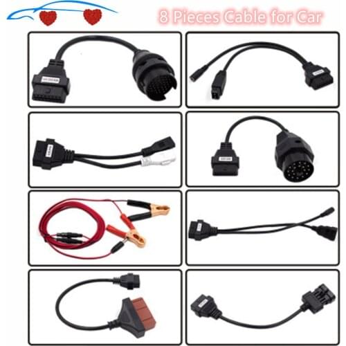 8 Pieces of Automobile Diagnosis Tool Cable and OBD2 Interface Diagnosis Connector, Delphi for Autom TCS Pro