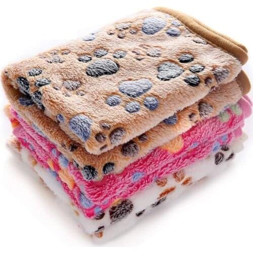 9 Types Cat Dog Pad Winter Warm Pet Mat Small Large Paw Print Puppy Soft Blanket Bed Mat Cushion Puppy Winter Pet Products