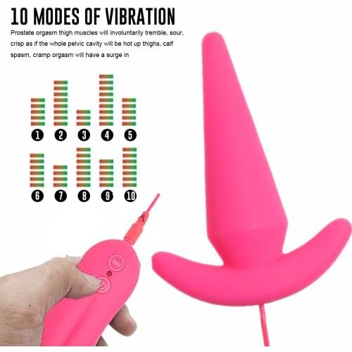 APHRODISIA 10 Mode Waterproof Silicone Anal Vibrator, Powerful Vibrating Butt Plug, Adult Sex Toy for Women Men Prostate Massage