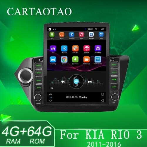 2 din for KIA RIO 3&4 Android 9.0 car radio video multimedia player 9.7"Tesla screen stereo navigation gps player with camera
