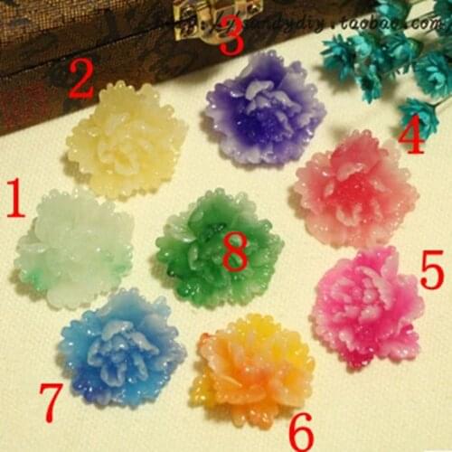 Free shipping 19MM 8 Colors optional Resin Flower Cabochon Flat back Jewelry Accessorie by 12PCS/LOT 009005055