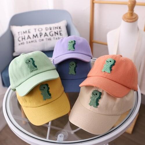 1-3 Years Summer New Baseball Caps Cute Cartoon Dinosaur Baby Hat Adjustable Children Sun Hats for Boy Girl Toddler Infant Caps