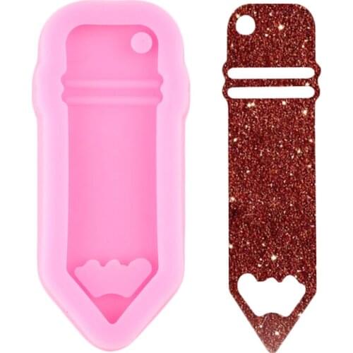Shiny Glossy Pencil Silicone Mold Keychain Making Molds DIY Handmade Charms Mould Jewelry Making Necklace Moulds