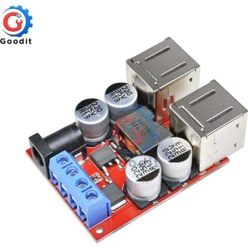 DC-DC Buck Converter Charging Step Down Module Vehicle Charging Module 8V-35V 5V 8A 4 Port USB Output Mobile Charger
