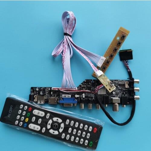 Kit For LP101WH1 TL 1366X768 VGA AV TV DVB-T DVB-T2 remote board driver controller digital LED USB HDMI-compatible panel monitor
