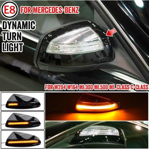 For Mercedes Benz C Class W204 S204 2007-2014 C300 Viano Vito W639 LED Dynamic Turn Signal Light Side Mirror Indicator Blinker