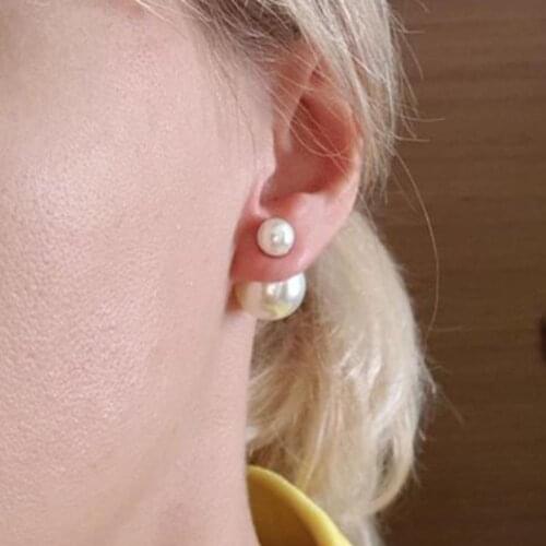 Elegant Women Faux Pearl Stud Earrings Wedding Party Jewelry Valentine Day Gift