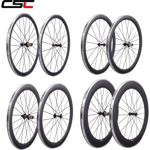 Carbon Wheelset aluminium alloy brake Surface Clincher With Powerway R13 Hub CN Aero 424 Spoke