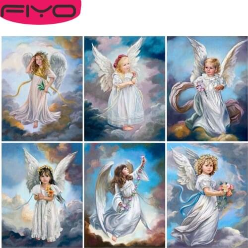 FIYO 5D Full Square/Round Diamond Painting Angel Diamond Mosaic Portrait Embroidery Cross Stitch Wall Home Art Decoration Gift
