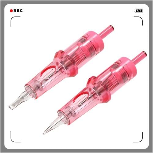 Premium Pink Evolved Permanent Makeup Tattoo Needle Cartridges Round Liner Flat Supply