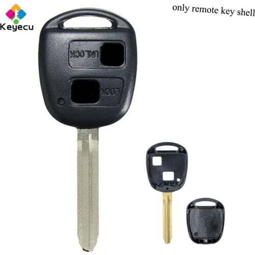 KEYECU Replacement Remote Car Key Shell Case With 2 Button Without Button Pad - FOB for Toyota RAV4 Camry Corolla Prado Avalon