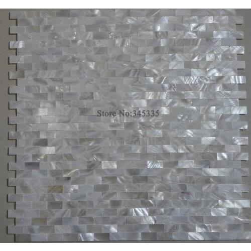Brick pure white mother of pearl mosaic tiles kitchen backsplash bathroom kitchen freshwater shell wallpaper shower bathroom