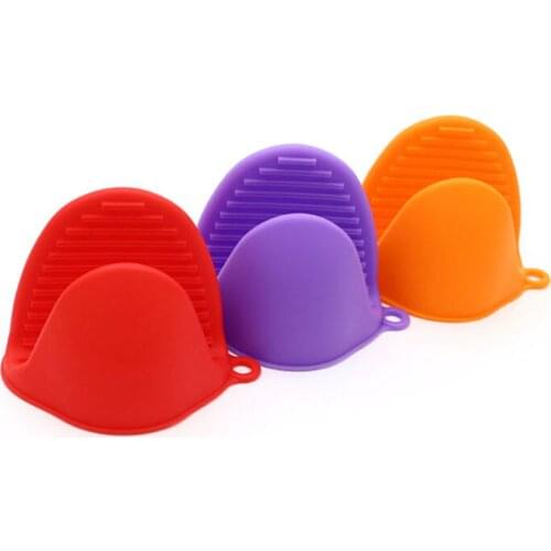 Kitchen Non-slip Resistant Oven Mitts Silicone Glove Grip Oven Pot Holder Baking BBQ Cook Tools Random Color 1PCS
