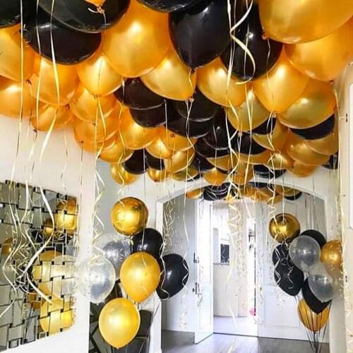 50pcs/Lot 10inch Gold Black Silver White Latex Helium Balloons Wedding Birthday Baby Shower Party Decor Supplies Kids Toy Globos