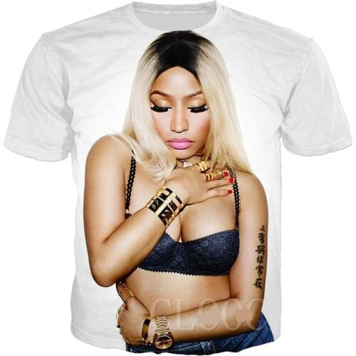 Fashion Sexy Nicki Minaj T Shirt 3D Print Rapper Star Singer Hip Hop Sweatshirt Tees Casual Plus Size T shirt Women Men Clothes