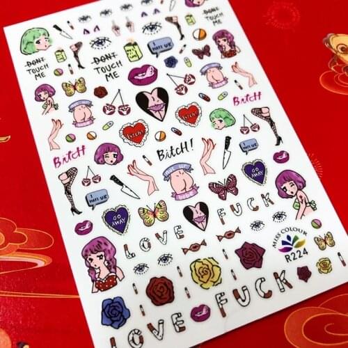 Cartoon Colorful 3D Back glue Nail decal Nail sticker Nail decoration Nail art Nail tool Nail ornament