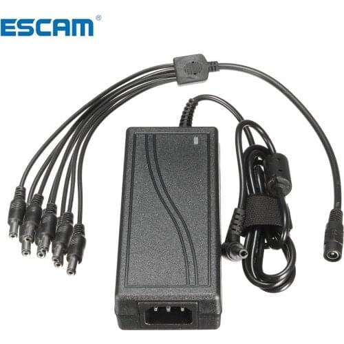 NEW DC 12V 5A Monitor Power Adapter Power Supply + 8 Way Power Splitter Cable For Camera/Radios Surveillance CCTV