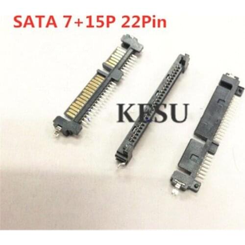 SATA connector male 7P+15P 22Pin 7+15 SMT Connector socket 180 degree for SATA hard disk interface 22pin , PCB board
