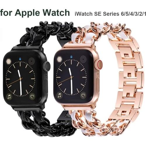 Chain Strap for Apple Watch Band 38mm Women Jewelry Bracelet for Apple Watch 40mm Series 6 SE 4 5 iWatch 3 Watchband Metal Link