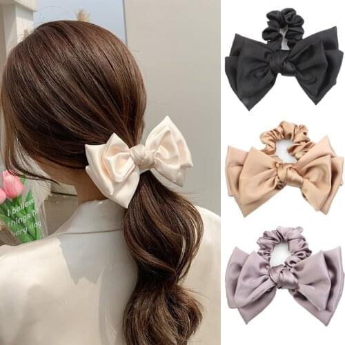 2021 New Bow Streamers Hair Ring Fashion Ribbon Girl Hair Bands Hair Scrunchies Ponytail Hair Bows Holder Rope Hair Accessories