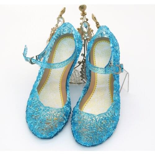 Girls Sandales Kids Summer Crystal Sandals Princess Jelly High-Heeled Shoe Princess Cosplay Party Dance Shoes Girl Sandalias