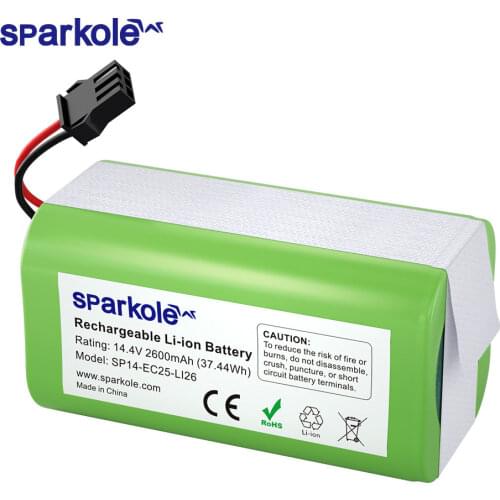 Sparkole 14.4V 2600mAh Replacement Battery for Deebot N79S, N79, DN622, Robovac 11, 11S, 11S Max, Conga Excellent 990, IKOHS S15