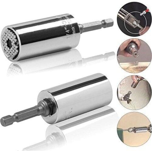 7-19mm Universal Spanner Grip Ratchet Sockets Set Multi-Functional Power Drill Adapter Car Hand Tools Repair Kit Screwdriver