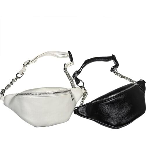 Women’ s Small Size Multipurpose Waist Bag Solid Color Crossbody Bag for Girls Black/White Chest Bags Messenger Handbags