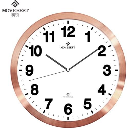 14 inches WiFi smart Time correction clocks wall home decor living room Metal frame acrylic mute electronic digital wall clock