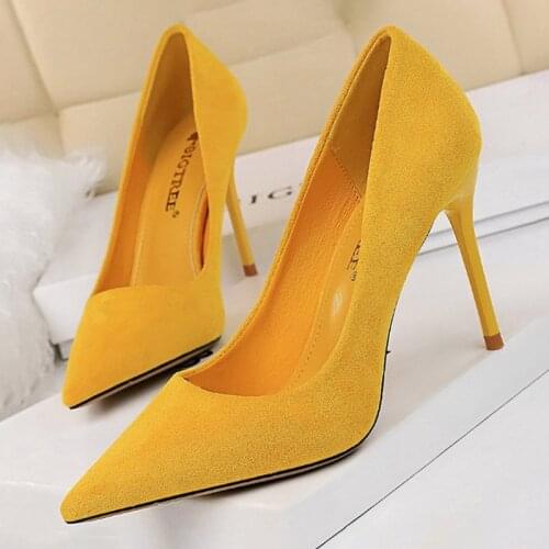 2021 New Women Pumps Suede High Heels Shoes Fashion Office Shoes Stiletto Party Shoes Female Comfort Women Heels
