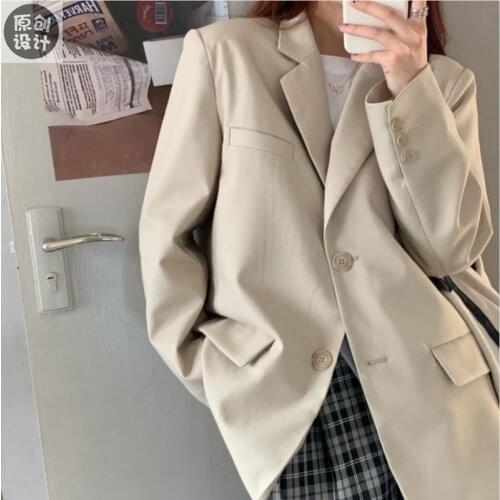 2021 Womens Autumn New British Style Suit Jacket Versatile Casual Loose Female Korean Style Chic Jackets
