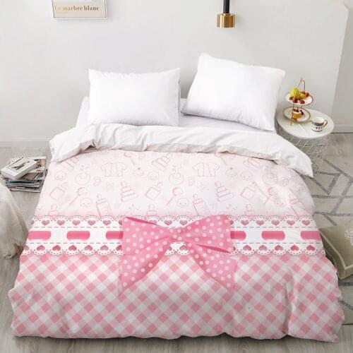 3D Duvet cover Quilt/Blanket/Comfortable Case Luxury Bedding 135 140x200 150x200 220x240 200x220 for Home Bow Two color